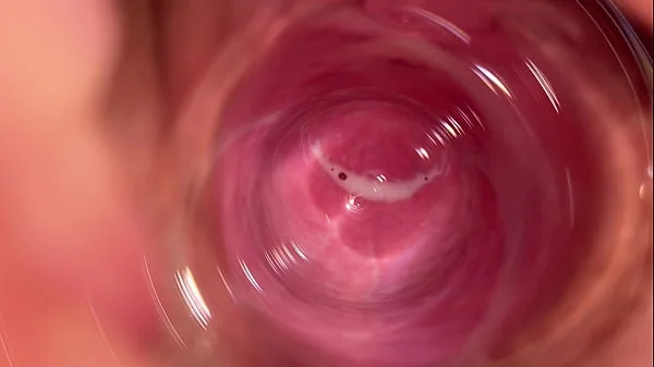 Camera deep inside Mia's vagina