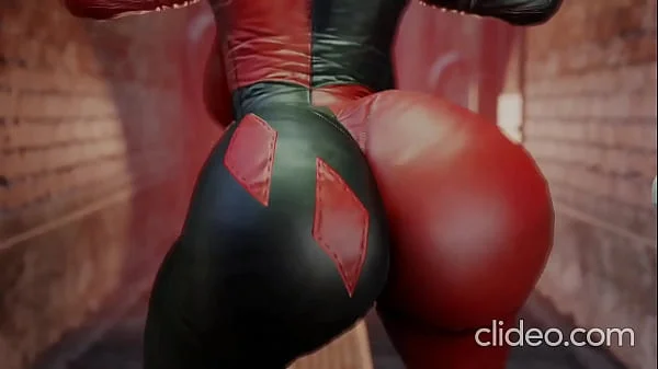 Harley Quinn shaking her bubble booty