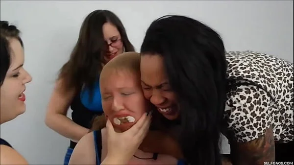 Slutty Whore Turned Gagged Slave By Three Lesbian Women Who Loves Gagging Girls!