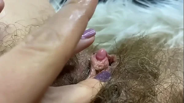 Huge erected clitoris fucking vagina deep inside big orgasm