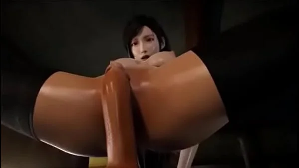 Tifa rides a cock in a bar and gets a load of cum