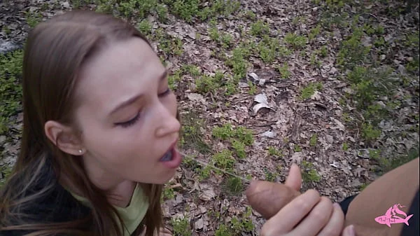 Sexy nymphomaniac in the forest made me cum in her mouth