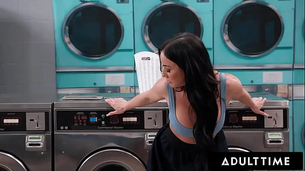 ADULT TIME - Sneaky Public Laundromat With Stranger Fuck For Insatiable Slut Jennifer White!