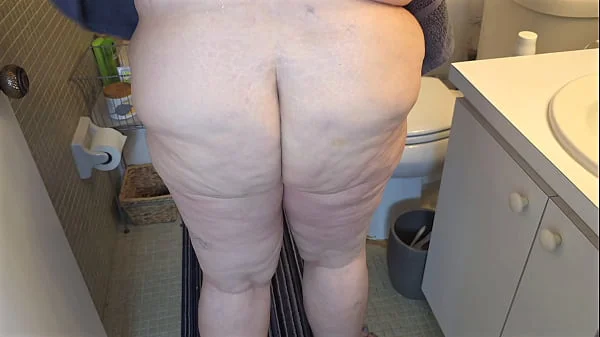 Fat BBW Mature Chubby White milf showing big naked booty ass and boobs close up - hijab woman in tight sexy mini dress no panties masturbating and flashing juicy wet pussy before work - jerk off and cum for me - ssbbw encouragement