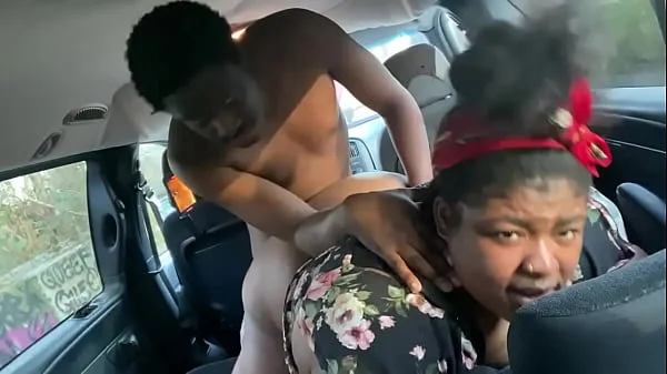 Making my bd cum fast in the car with this wet ass pregnant pussy