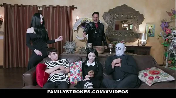 FamilyStrokes - Costumed Teen (Kate Bloom) And Milf (Audrey Noir) Get Fucked Hard And Rough For Halloween