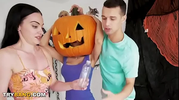 MILF Tia Cyrus Got Her Head Stuck In A Pumpkin. You Know What Happens Next! Hahaha