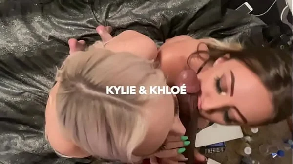 Kylie & Khloé Giving Blowjob