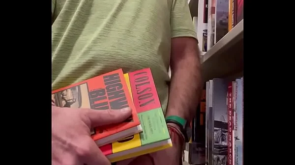 Jerking off at the bookstore. Public masturbation