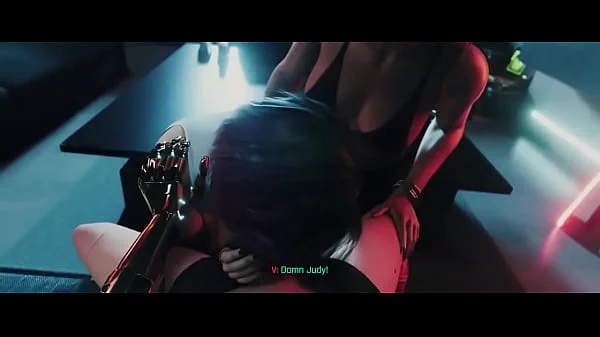 Cyberpunk 2077: Hungry lesbians having sex with a futanari